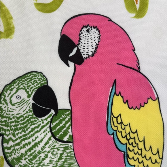 Anthropologie Edme‎ & Esyllte white cotton parrot pencil skirt SIZE 4 - Picture 2 of 11